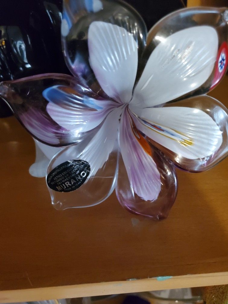 Nuova Cristalleria Arzanese Murano Glass Flower