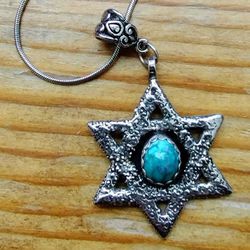 Vintage Eilat Star Of David Necklace 