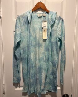 Brand New Rachel Zoe 100% Linen Hooded Cardigan Size Small clothes NWT