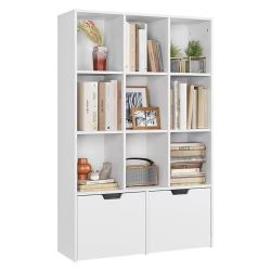 ❤️White Bookshelf with Drawers, Tall Storage 