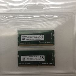 Laptop RAM - 2x4 Kingston DDR4 SODIMM 2666MHz CL18