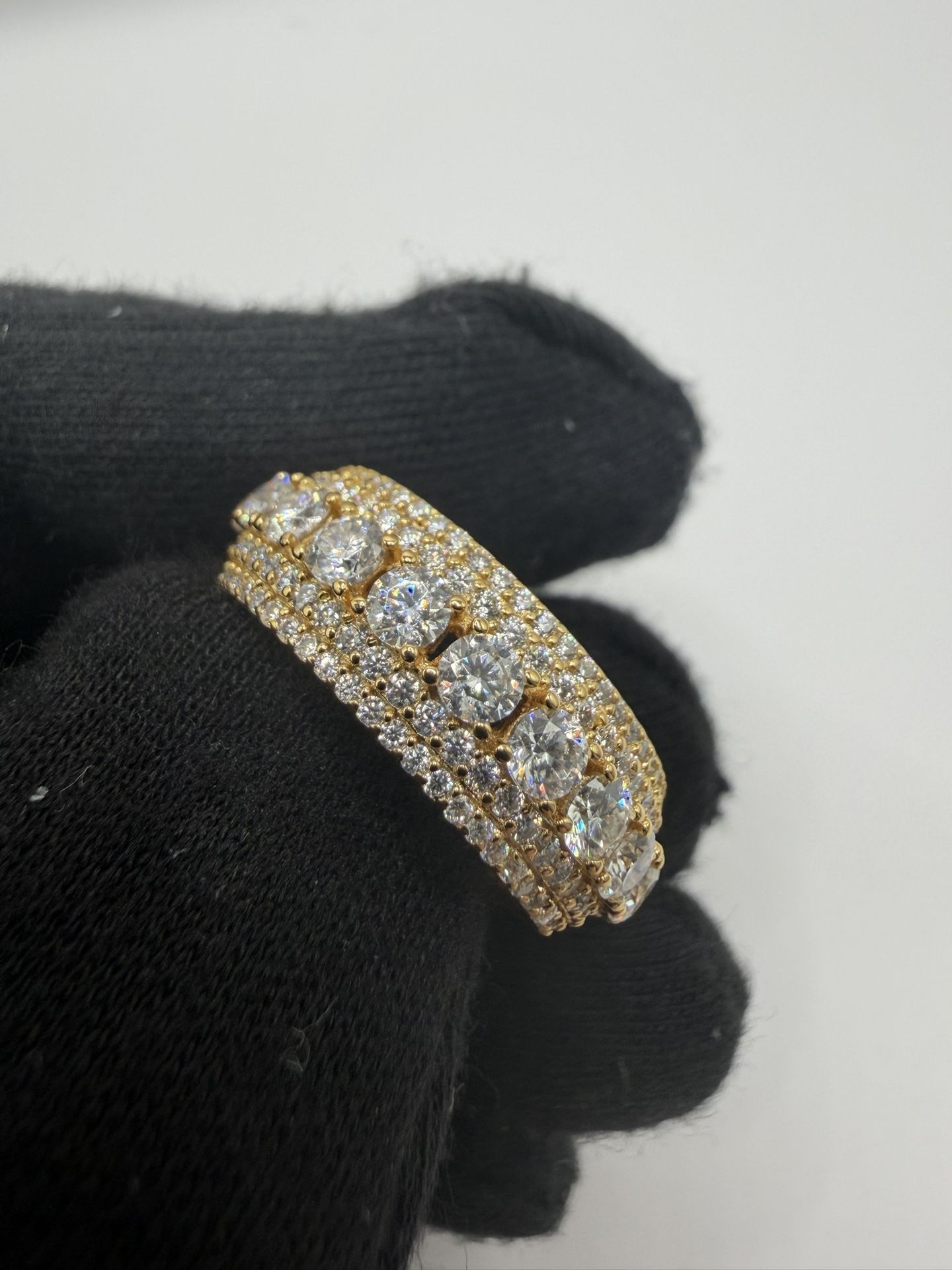 Luxury Moissanite Ring VVS 1 D Flawless 18K Gold Plated