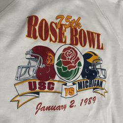 VTG 1989 Adult XL Michigan Wolverines USC Trojans 75th Rose Bowl Sweatshirt