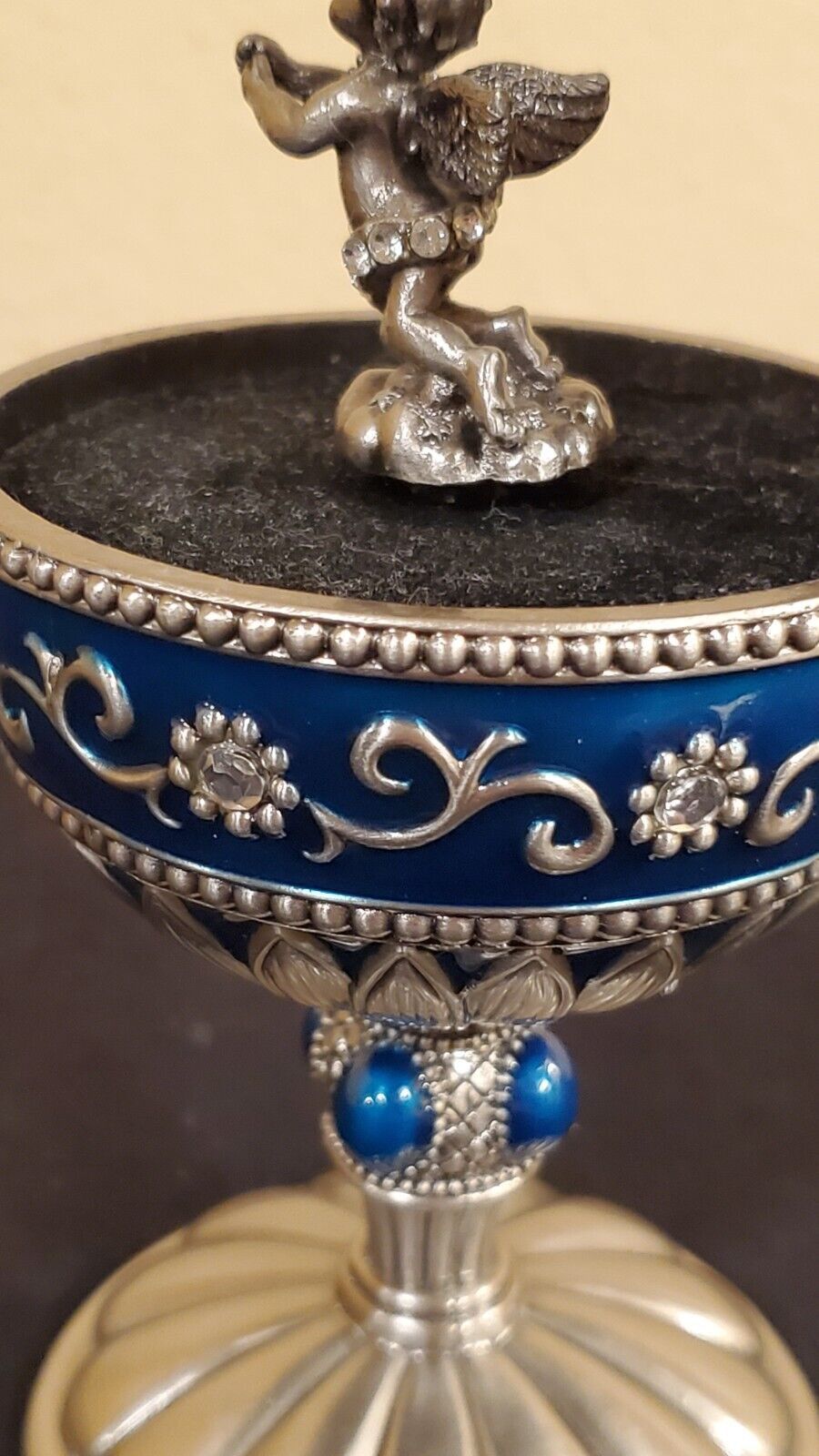 Faberge like Musical Egg With Dancing Angel Inside Plays Amazing Grace