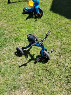 Blue Kids Tricycle with Black Handles