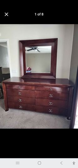 Wood Dresser with Mirror