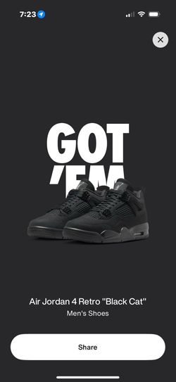 Black cat 4s size 10