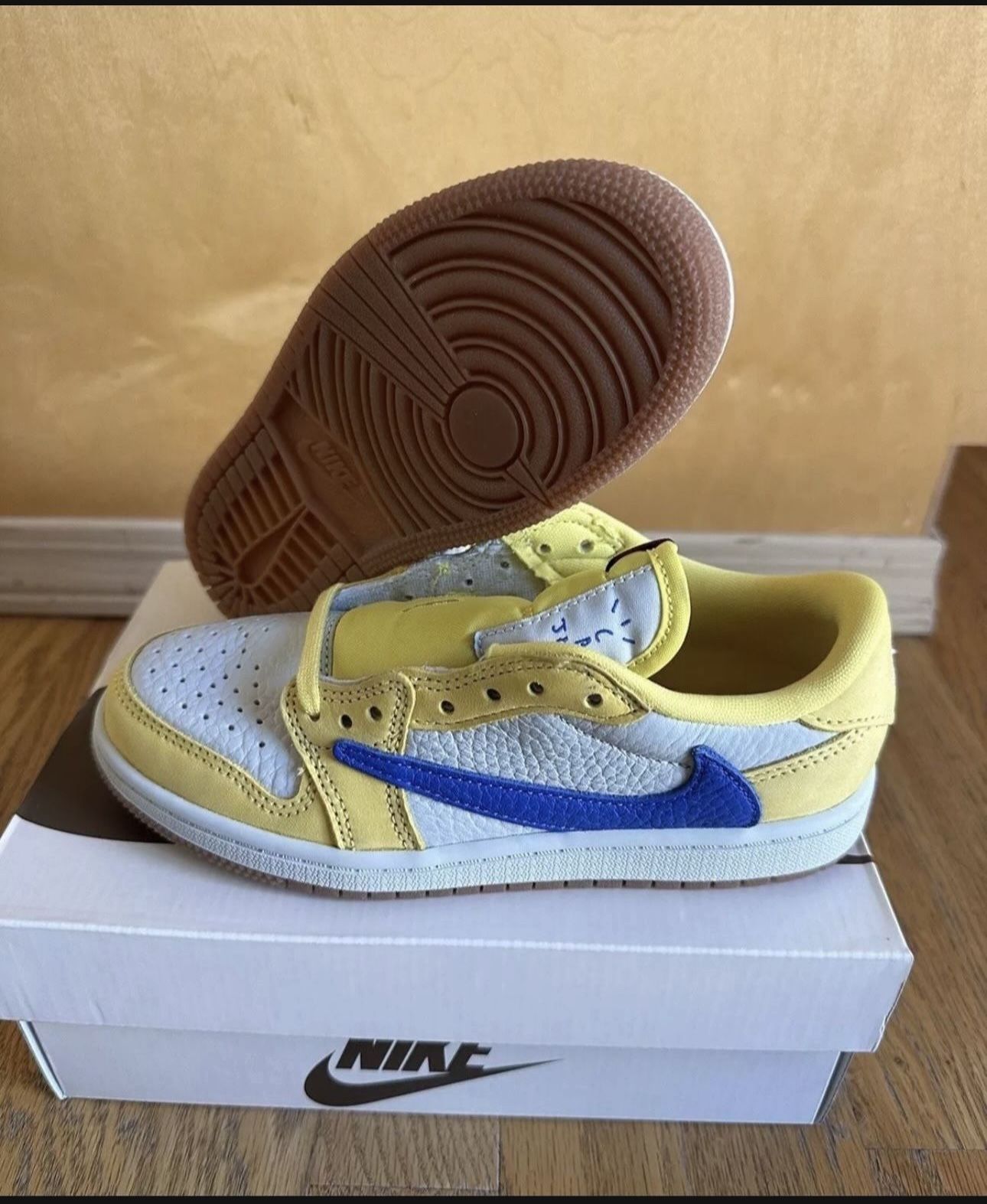 Nike Air Jordan 1 Low Retro Travis Scott Canary Size 1.5Y PS DZ5909-700 Brand New