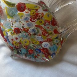 Colorful Glass Fish Millefiori Art
