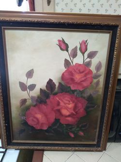 Red rose in oil