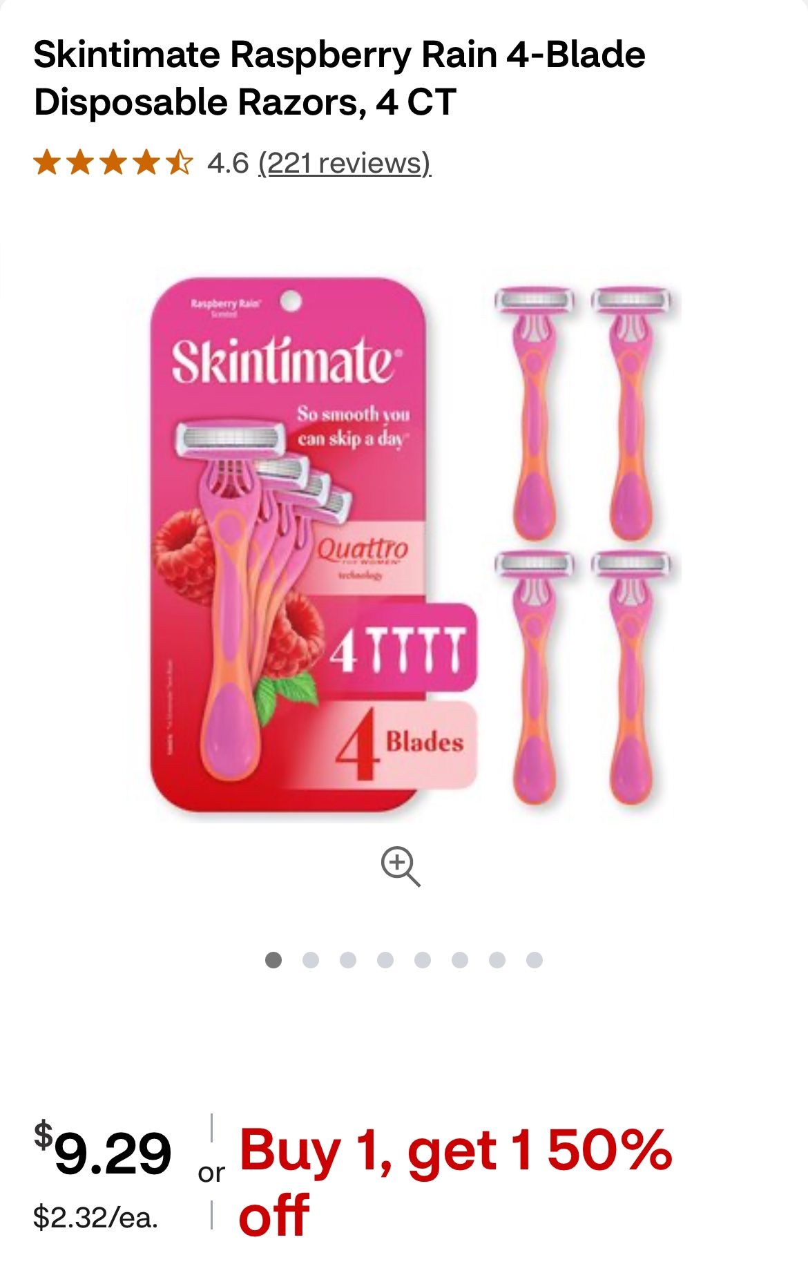New Skintimate 4ct Razors $5