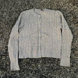 Grey cable knit cardigan 