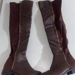 Forever Thigh High Boots Size 6 Brown 