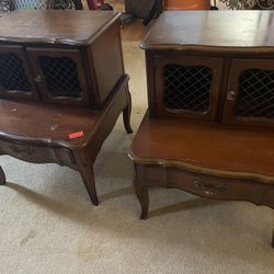Set Of Antique Side Tables Wood