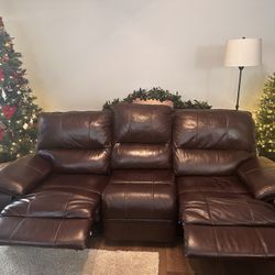 Reclining Leather Sofa - Two Mode 