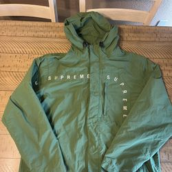 SUPREME Curve logo Ripstop Jacket Green Embroidered Sz M