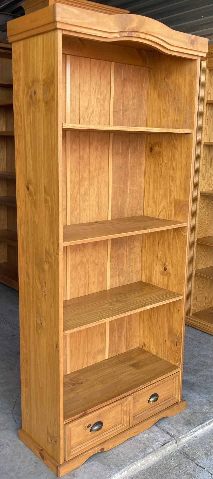 All Wood Bookcase with Storage Drawer