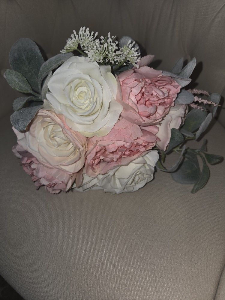 New Pink And Off White Bouquet 