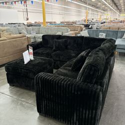 New Black Sectional 