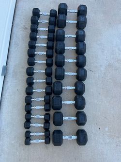 Hex rubber dumbbell set 2-44lbs 488lbs