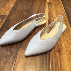  NEW Cole Haan Grand.ØS Slingback Flats – Leather – Light Blue – Size 7.5B