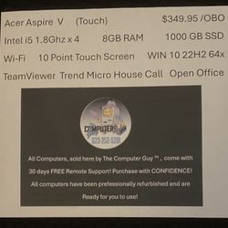 Acer Aspire V Touch Screen!