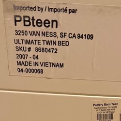 Pottery Barn Teen Ultimate Twin Bed Frame 