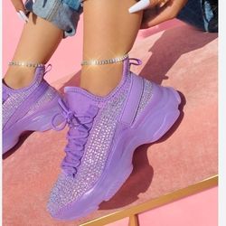 BERNESS Freya Rhinestone Sneaker Purple  Jelly Size 6,7 8 9 NEW 