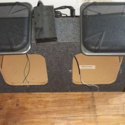 Kicker 10 inch square sub box and 2 kicker smart amplifiers