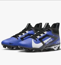 Men's Nike Alpha Menace 4 Elite Mid Black Blue White Football Cleats Sz 11.5 🏈