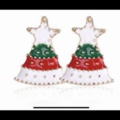 Small Christmas Tree Earrings 