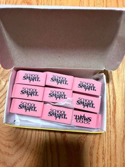 School Smart Pink Erasers – 26 Pieces