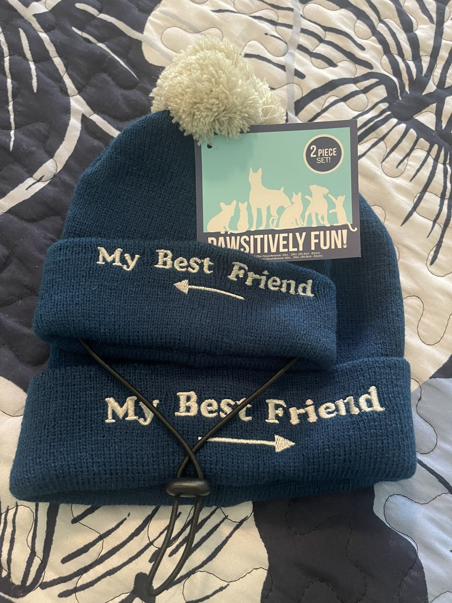Dog And Man Winter Hat Set