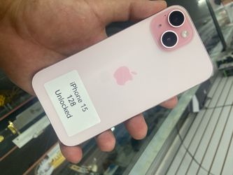 Pink iPhone 15 unlocked. Cash or $50 down w approval