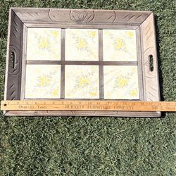 Tray / wood and tile.  Lovely