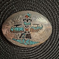Turquoise And Corral Belt Buckle