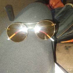 Gucci Gucci-Logo GG0680S 003 Sunglasses Women's Gold/Brown Lenses Round 56mm