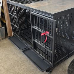 Heavy duty, extra large black metal crate
