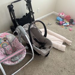 Car Seat W/Stroller Bounce Chair
