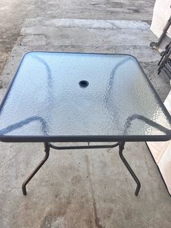 Square Glass Top Patio Table