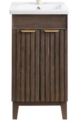 Vinnova Palos 18” Spruce Antique Brown Single Sink Bathroom Vanity