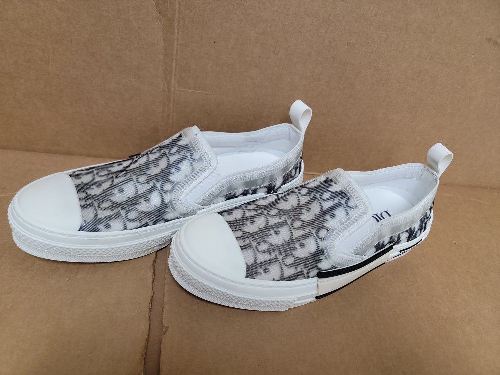 Dior B23 Slip On Oblique Transparent Trainers Black White Size 40 Us 7