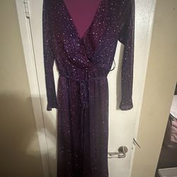Long Dress From Shein Purple Glitter Size M Women 