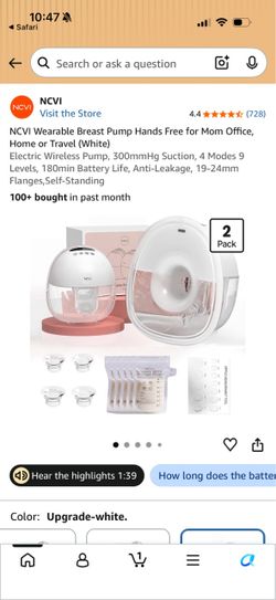 NCVI wearable breast pumps