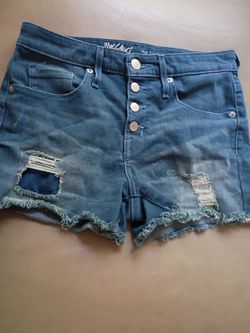 Mossimo High Rise Distressed Denim Shorts - Button Fly Size [4/27Waist]