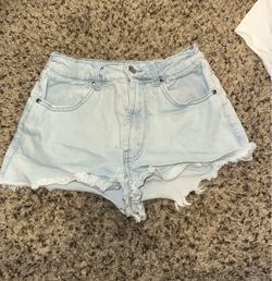 Light Wash Distressed Denim Jean Shorts