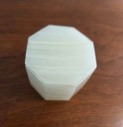 White Onyx Octagonal Stone Box with Lid