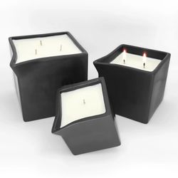 Black Ceramic Massage Empty Candle Container