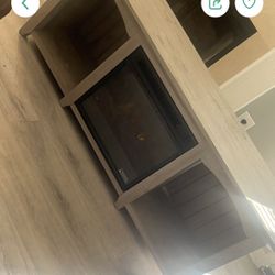 Grey  Fireplace Tv Stand 
