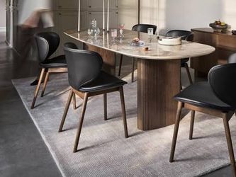 BoConcept Santiago Dining Table — Brown Ceramic / Dark Oak Veneer Seats 4-6 people